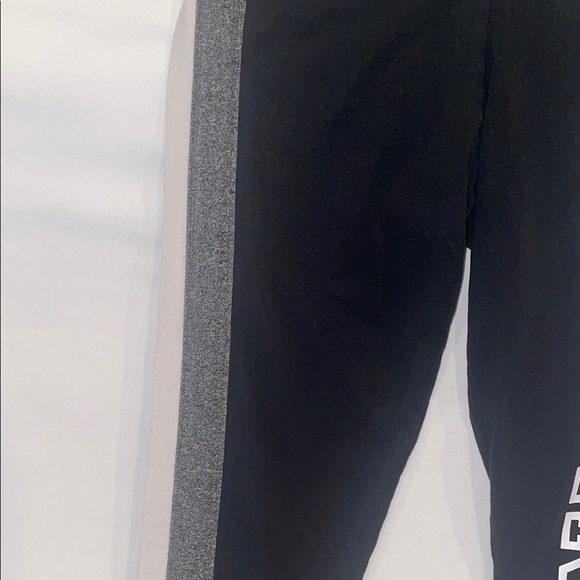 VS PINK Black Leggings with White & Gray Stripes - Picture 11 of 12